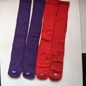 Purple and Red Soccer Socks